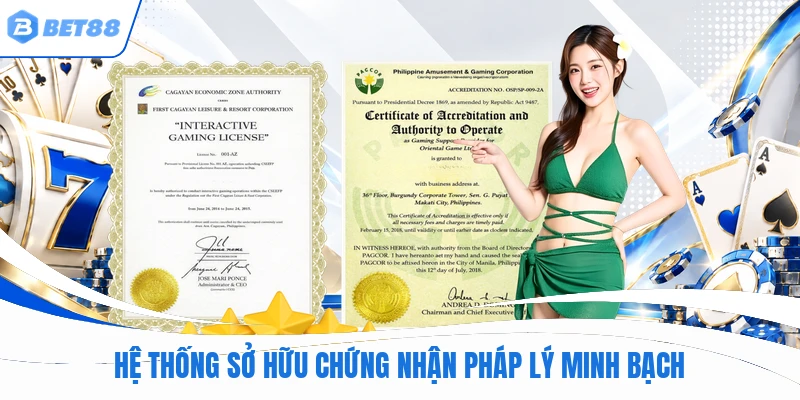 Hệ thống sở hữu chứng nhận pháp lý minh bạch